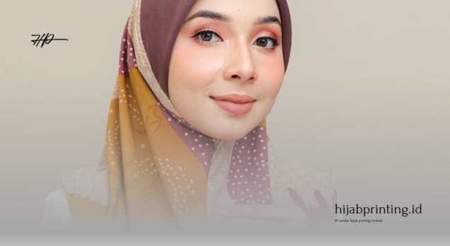 Cetak Hijab Printing Custom Segi Empat Bahan Voal Bandung Berkualitas